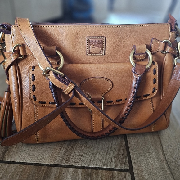 Dooney & Bourke Brown Women's Leather Top Handle Satchel Crossbody Bag. - Picture 13 of 16